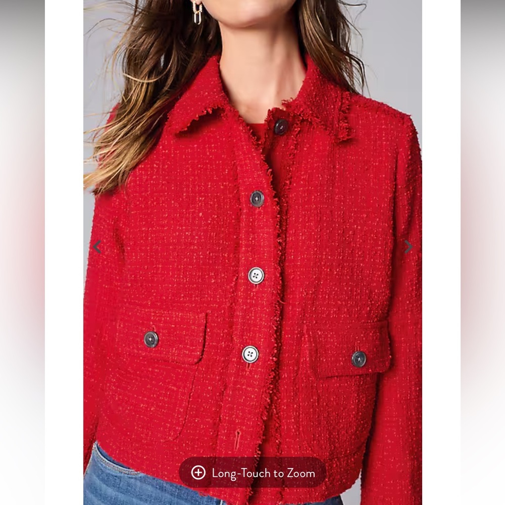 J. Jill Ruby Red Tweed Jacket